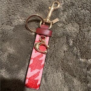Coach Print Keychain Houndstooth Pattern